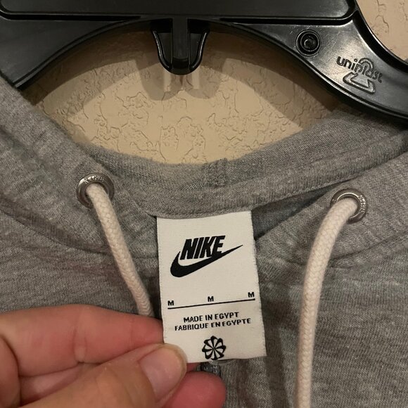Nike Womens Sportswear Gym Vintage Zip Hoodie M Heather Gray Full Zip Athletic - Picture 3 of 7